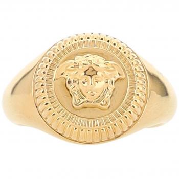 Versace Golden Medusa Emblem Ring (Male) – 58 mm Yellow
