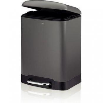Kela Davino 6‑Liter Abfalleimer – Metall, Sil. Close, grau