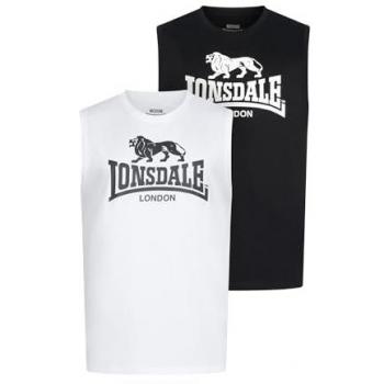 Lonsdale dvojnásobný set pánskych bezrukavových tričiek v bežnom fit