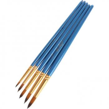 5-Set Round Pointed Tip Nylon Hair Brushes for Gouache Painting