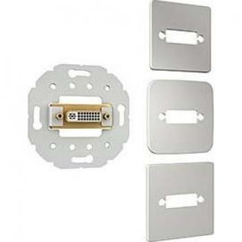 Kindermann 7456000502 DVI-I Grigio (Presa a muro), Accessori per cavi, Grigio