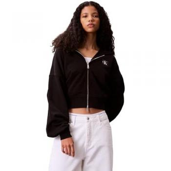 Sudadera negra con cremallera de Calvin Klein Jeans