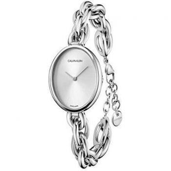 Damen Analog Quarz Uhr Calvin Klein – One Size – Silber Edelstahl – Modell 32011476