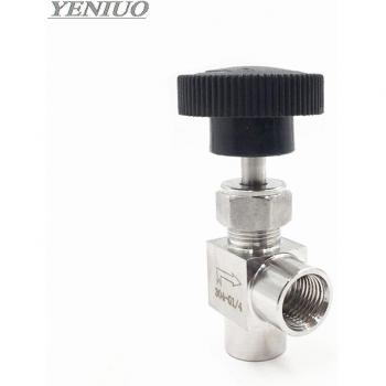 SS304 Adjustable Needle Valve G1/8'' 1/4'' 3/8'' 1/2'' Female Thread Right Angle 90 Degree for Water, Gas, and Oil