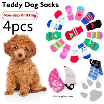 Calcetines antideslizantes para perros - 4 unidades