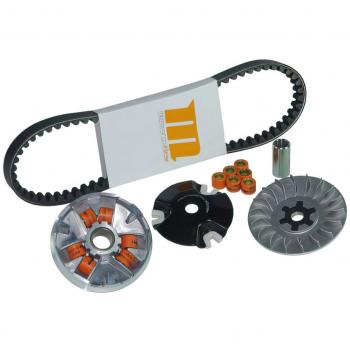 Kit Variateur RACING Motoforce avec courroie trapézoïdale - poulie 5.5g - 6.0g - 15x12mm, Minarelli longue
