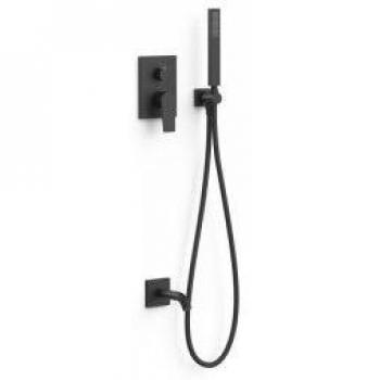 Grifo Monomando Empotrado para Bañera y Ducha Negro Mate