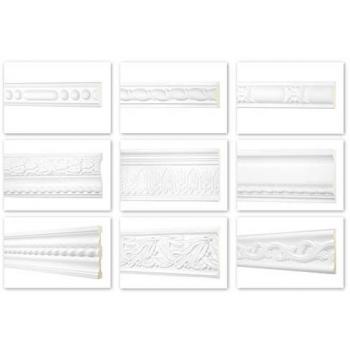 Modanatura piatta 2 metri serie 2 - Profilo in PU a stucco, resistente agli urti - Perfect AC312 - 70x10mm