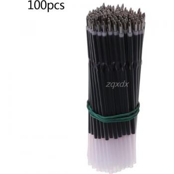 100Pcs 0.7mm Ballpoint Pen Refill - Black Blue Red