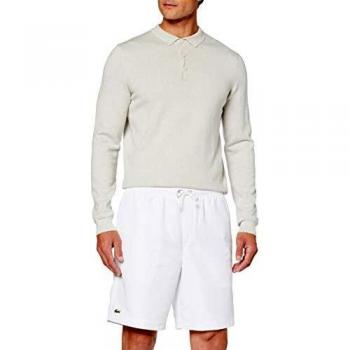 Lacoste Diamond Woven Shorts for Men – White (M)