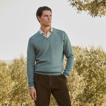 Jersey Hombre Lambs Wool con Cuello Pico Verhunt