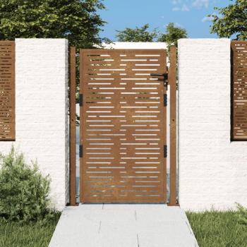 Portail de jardin 105x155 cm en acier corten carré