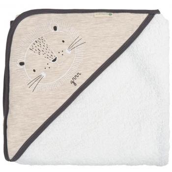Capa de baño maxi tamaño 100x100 cm de león en lino