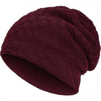 Compagno Strickmütze Herren/Damen Mütze Haube Einheitsgröße Dunkelrot