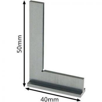 Precision Machinist Square Set - 90 Degree Right Angle Steel Ruler with Seat, Hardened Ground Angles (50x40mm / 75x50mm / 100x70mm)