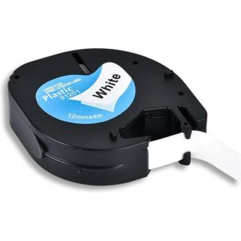 Ruban plastique Yance 12mm x 4m noir sur blanc compatible Dymo Letratag