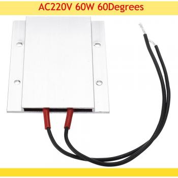 Elemento Calefactor PTC de Carcasa Termistor, Placa de Aluminio con Cerámica 220V - Ajustable de 60 a 150 grados - 77x62 mm