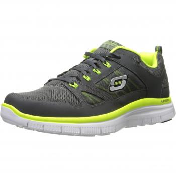 Skechers Flex Advantage Tune In Men's Sneaker, Charcoal/Lime, Size 41 EU (7 Herren UK)