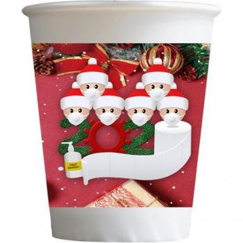 Christmas Themed Disposable Paper Cup and Napkin Set