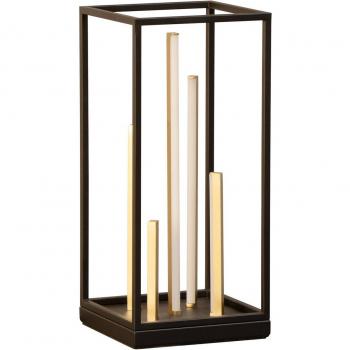 Lampe de table LED Grid, noir/or, métal, CCT, dimmable
