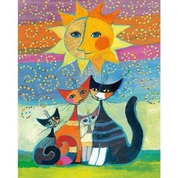 Pittura a olio con diamanti 5D gatto ricamo strass 20X30CM