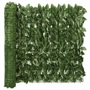 Día y Noche Toldo para balcón con hojas verde oscuro 300x75 cm