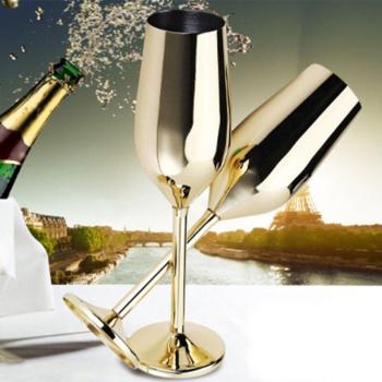 Brushed Gold Champagne Flutes Set