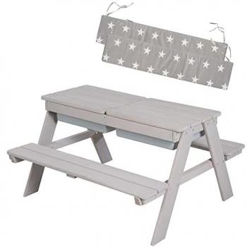 Roba Children's Rectangular Table and Bench Set in Grey