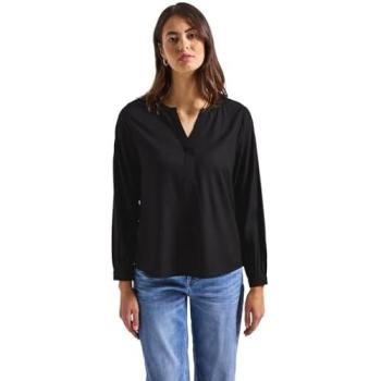 Langarmbluse STREET ONE Tunika-Stil Damen 40 Schwarz