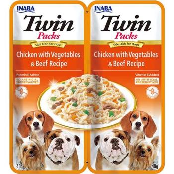 INABA Dog Twin Kurczak z warzywami i wołowiną 2x40 g
