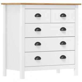 Mesita de noche Hill madera maciza de pino blanco 79x40x80 cm