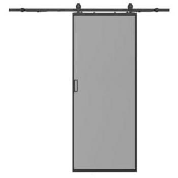 Porta a Scorrimento Linci II: Alluminio e Vetro Temperato Fumé – 205 x 93 cm per Parete Esterna