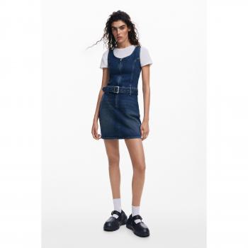 Desigual Denim Blue Waistcoat Dress XL