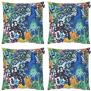 Tropical Aqua Water-Resistant Outdoor Cushion Set of 4