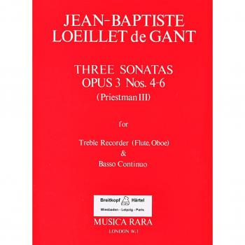 LOEILLET J.B. - Sonatas (12) Op.3 Vol.2: nº 4 a 6 para Flauta (Oboe) y B.C. (Block)