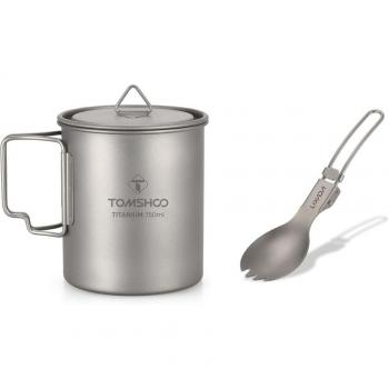TOMSHOO 750ml Ultralight Titanium Mug