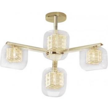 Impex Lighting Avignon 4 Light Ceiling Light Gold Crystal