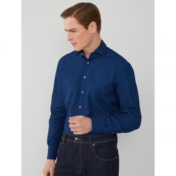 Hackett - Camisa vaquera de hombre slim lisa en color azul índigo