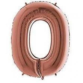 Palloncino Mylar Sagomato N° 0 Oro Rosa cm 102