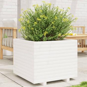 White Wooden Garden Planter 60x60x49.5 cm
