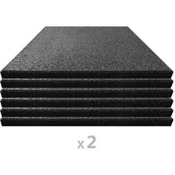 Losetas de goma antideslizantes 12 piezas 50x50x3 cm negras