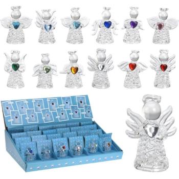 Set di 3 Angioletti in Cuore 5cm, Mix Natalizio, Decorazioni Festive