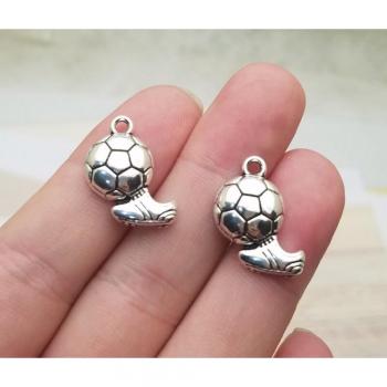 30pcs/lot Antique Silver Plated Football Shoes Charms 20x12mm