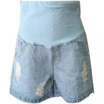 Shorts de Denim para Embarazadas con Cintura Elástica