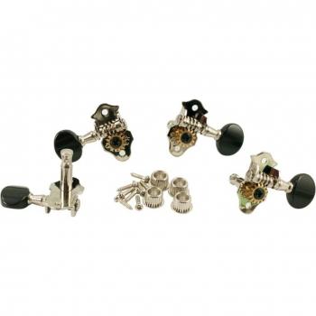 2022 Grover 9NB Nickel Tuners with Black Buttons