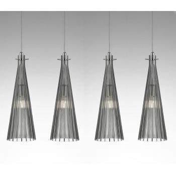 Lampada Sospensione Selène Costa Rica, 4 Luci, Grigio