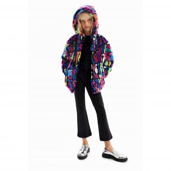 Giacca in ecopelliccia multicolore