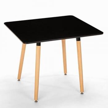 Table de bar en bois design nordique Fern - Noir - 80x80