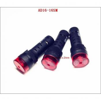 16mm Red LED Pilot Lamp Siren Buzzer (AC/DC 12V, 24V, 110V, 220V)