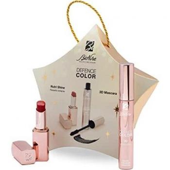 BioNike Trucco Defence Color Cofanetto Regalo Natale con Mascara 3D Nero e Rossetto Nutri Shine 210 Rouge
